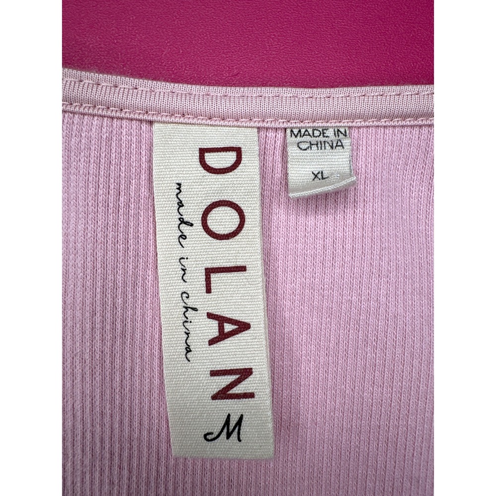Dolan Womens Pink Ribbed Floral Lace Puff Sleeve Top Sz M Coquette Cottagecore - Picture 4 of 9